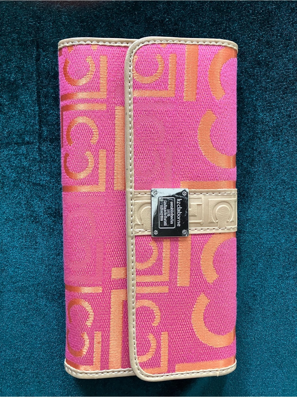 Vintage Liz Claiborne Pink and Orange Wallet